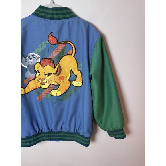 Disney The Lion King Simba Varsity Jacket Boys Size 4 Blue Green - Picture 8 of 8